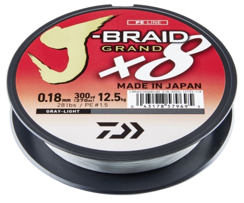 Daiwa J Braid X8 Grand 135m Grå Multifilament
