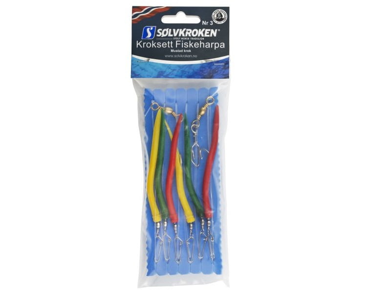Kroksett Fiskeharpa Nr.3 Sølvkroken Kroksett