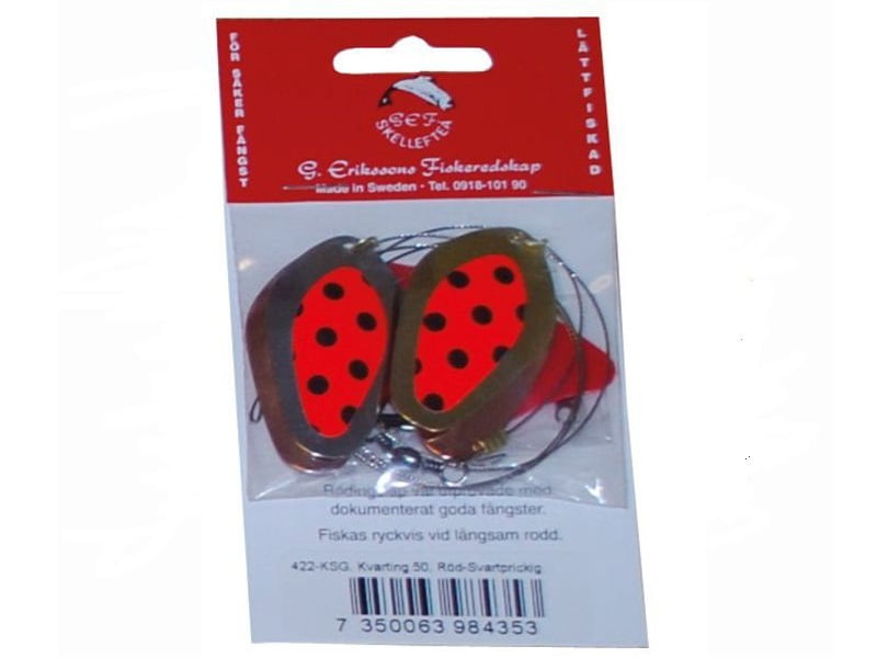 Kvarting 50 Rød Svart Prikket 422-KSG Markdrag