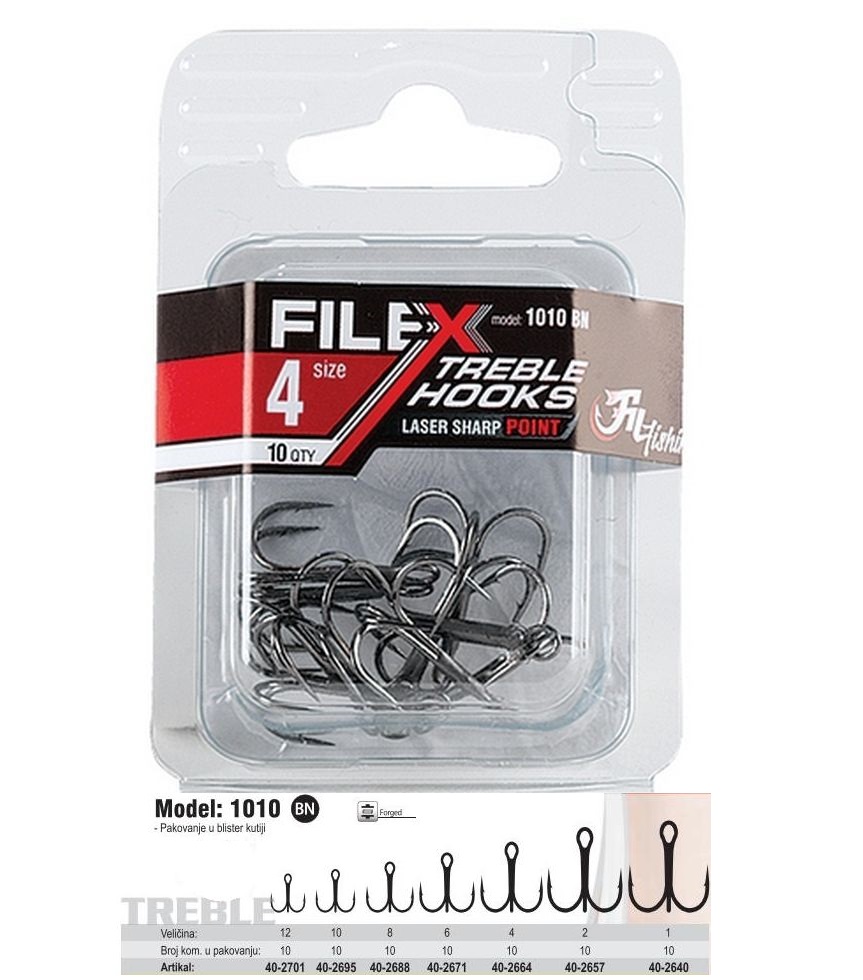 Filex Treble Krok 10pk Treble Kroker