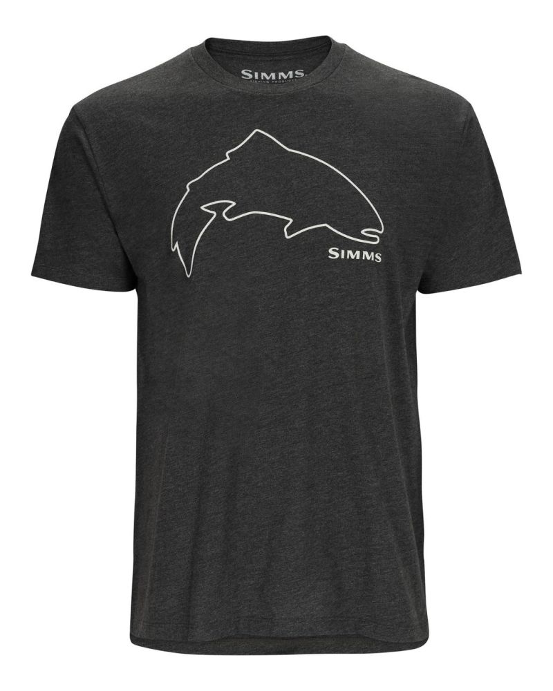 Simms Trout Outline T-Shirt Charcoal Heather T-Shirt