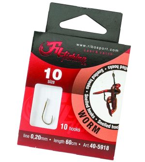 Snelled Hooks Worm Snelled Hooks Worm Ready Made