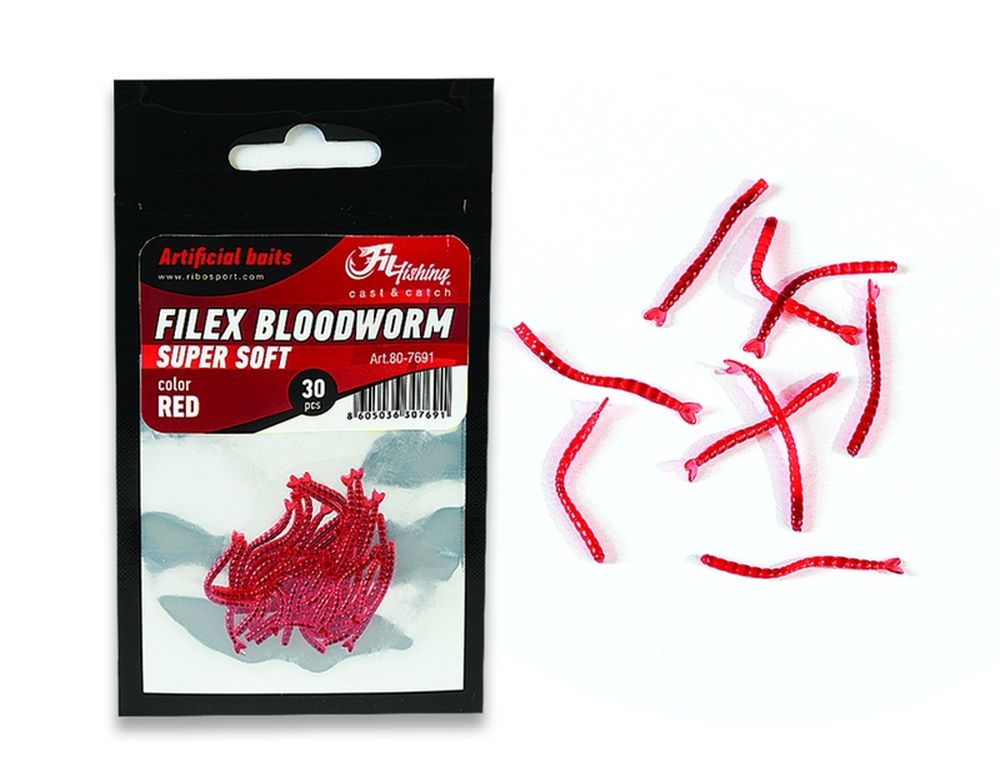 Filex Bloodworm 2.5cm 30stk Filex Bloodworm 2.5cm 30stk Pellets & Agn